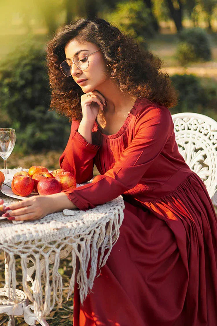 Picture of Hada - Threaded Tales - Crimson - Available at Raja Sahib