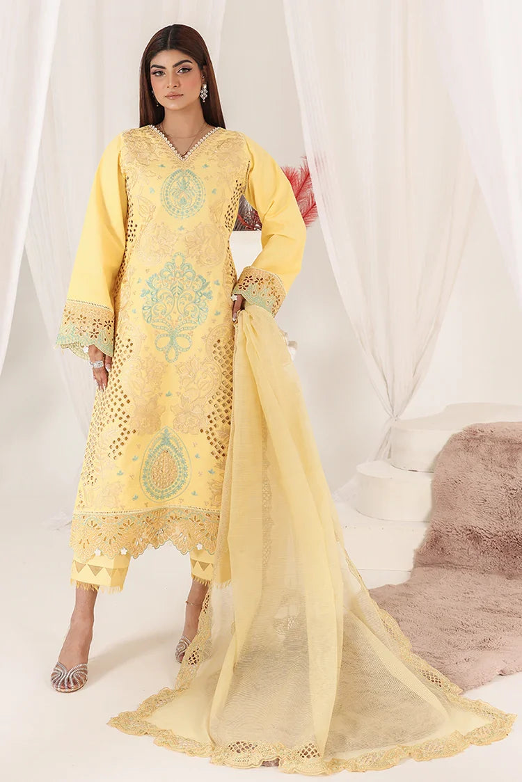 Picture of Bella Studio - Luxury Embroidered Lawn Collection - Hint of Lemon - Available at Raja Sahib