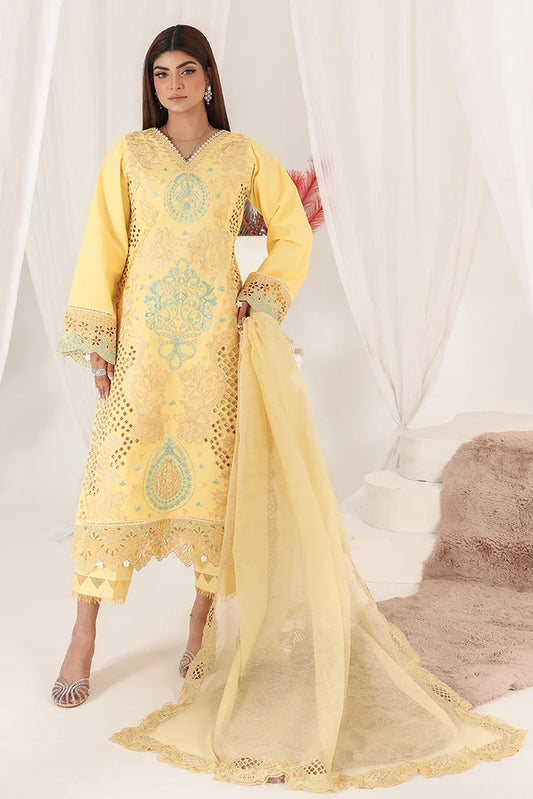 Picture of Bella Studio - Luxury Embroidered Lawn Collection - Hint of Lemon - Available at Raja Sahib