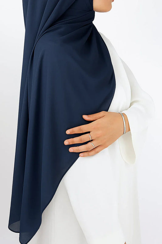 Picture of Divinely Crafted - Hijab Chiffon - Navy - Available at Raja Sahib