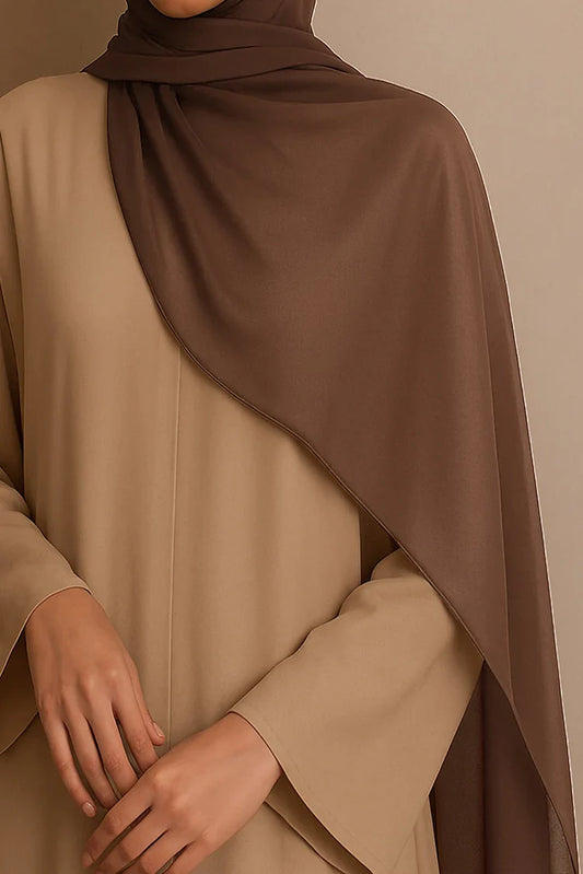 Picture of Divinely Crafted - Hijab Chiffon - Dark Brown - Available at Raja Sahib