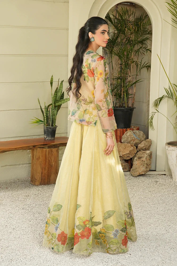 Picture of Stitch Vibes - Ravayah Eid Collection Vol 1 - Ayla Verde Crop Top Skirt - Available at Raja Sahib