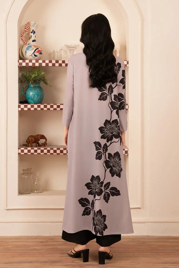 Picture of Stitch Vibes - Morganite RTW Collection - 1 PC - Lilac Long Shirt - Available at Raja Sahib