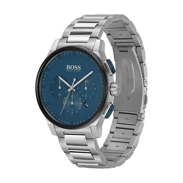Picture of Hugo Boss Peak Silver Stainless Steel Blue Dial Chronograph Quartz Watch For Gents - Hugo Boss 1513763 - Available at Raja Sahib