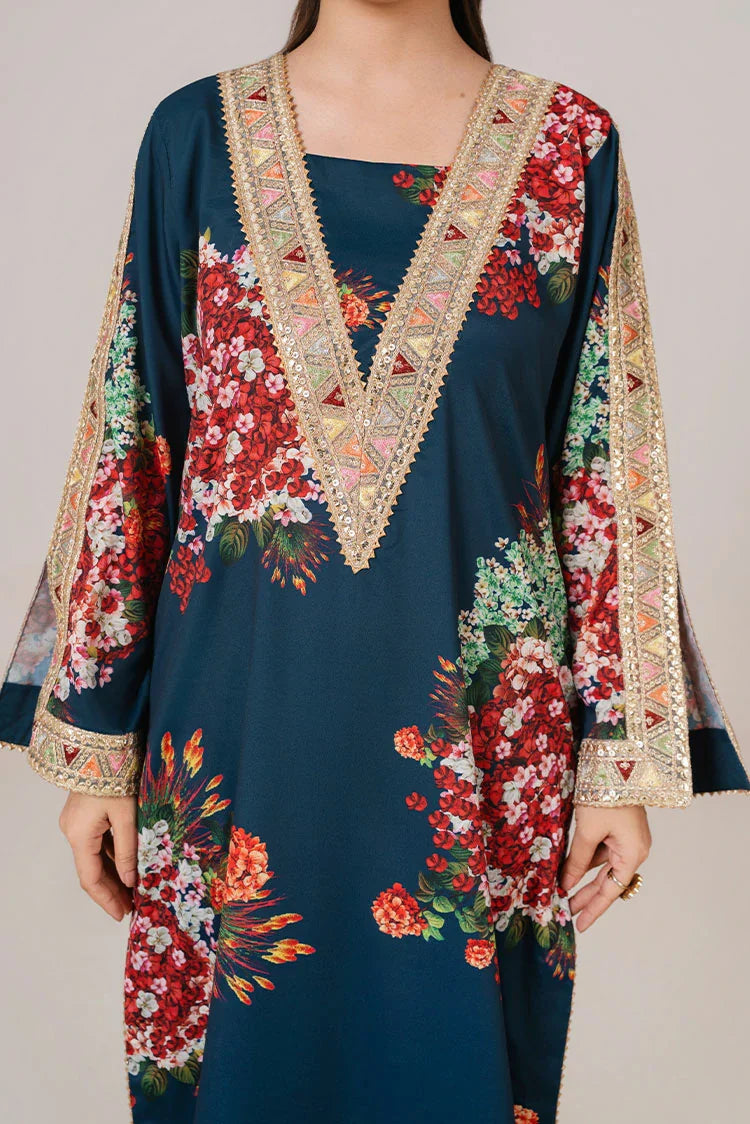 Picture of Stitch Vibes - Teal Bloom - Available at Raja Sahib