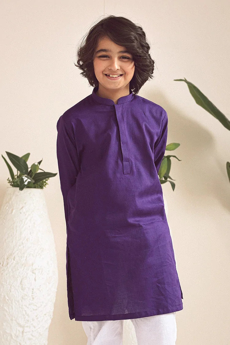 Picture of Istor - Stitched - Kids Kurta - Plum - IST-101 - Available at Raja Sahib