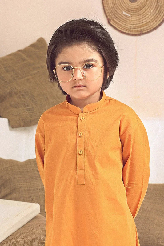 Picture of Istor - Stitched - Kids Kurta - Orange - IST-102 - Available at Raja Sahib
