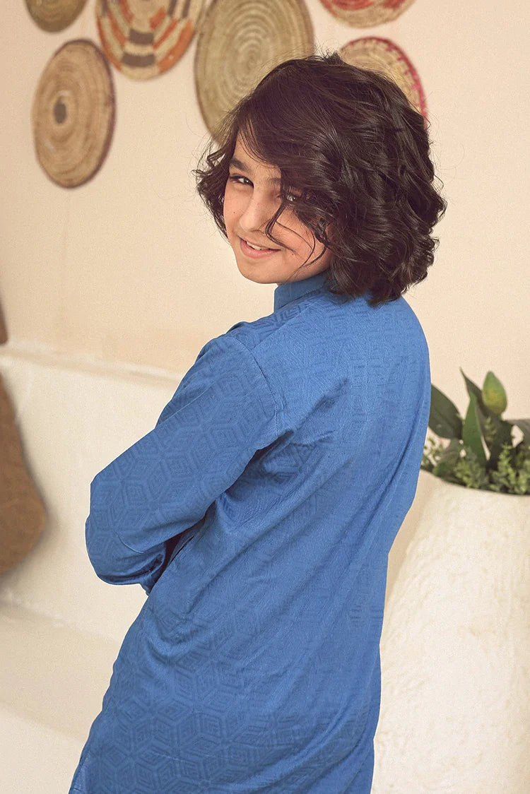 Picture of Istor - Stitched - Kids Kurta - Royal Blue - IST-103 - Available at Raja Sahib