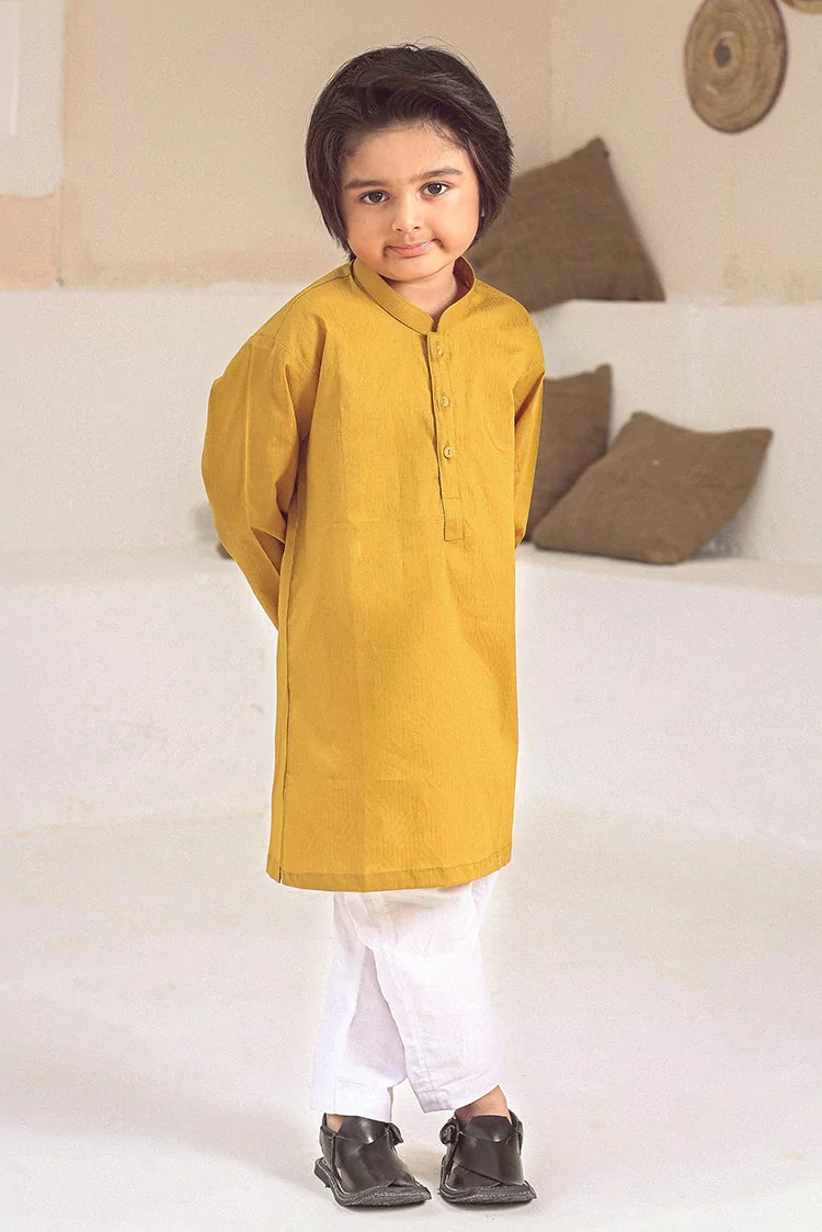 Picture of Istor - Stitched - Kids Kurta - Yellow - IST-104 - Available at Raja Sahib