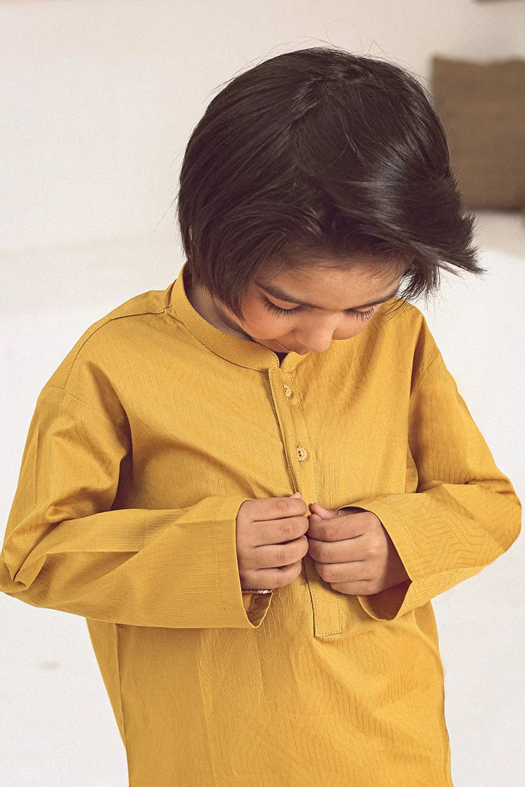 Picture of Istor - Stitched - Kids Kurta - Yellow - IST-104 - Available at Raja Sahib