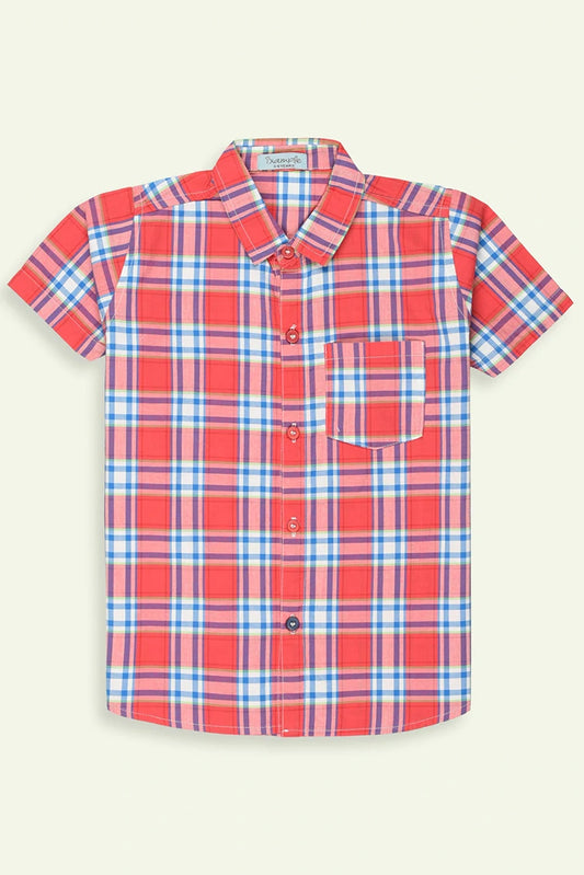 Picture of Ixample - Boys Red Check Shirt - Available at Raja Sahib