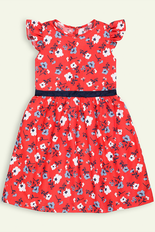 Picture of Ixample - Red Floral Dress - Available at Raja Sahib