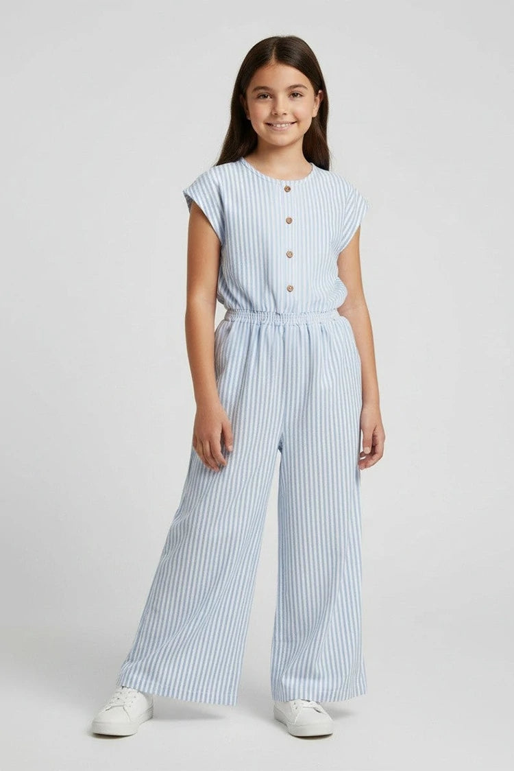 Picture of Ixample - Girls Striped Jumpsuit - Available at Raja Sahib
