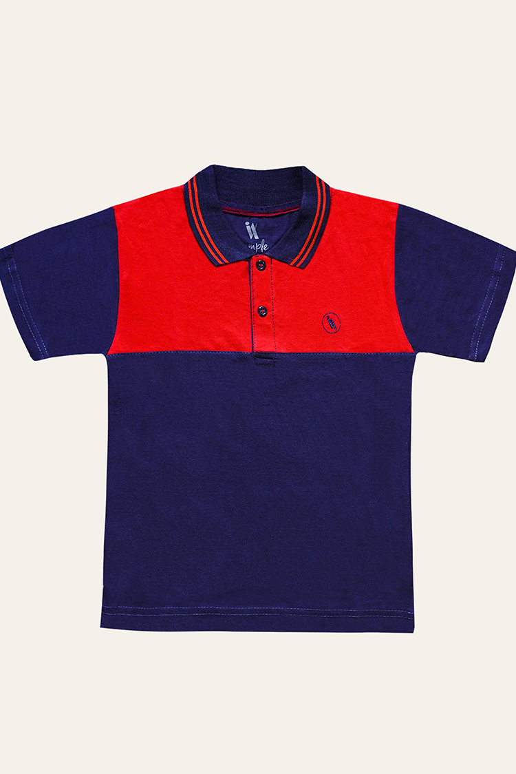 Picture of Ixample - Red Navy Fashion Polo - Available at Raja Sahib