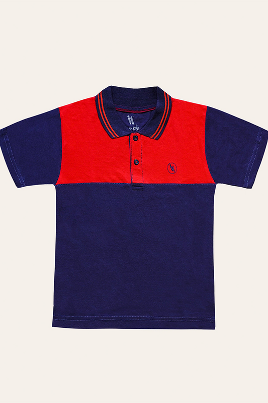 Picture of Ixample - Red Navy Fashion Polo - Available at Raja Sahib