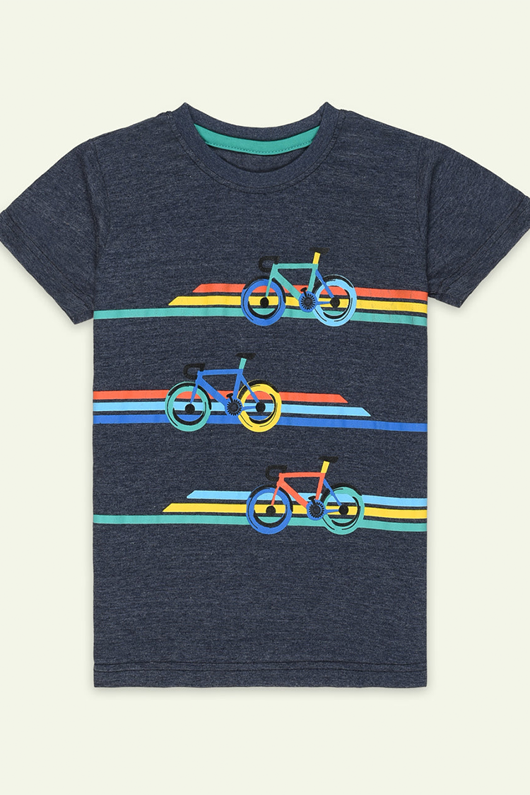 Picture of Ixample - Melange Grey Bicycle Tee - Available at Raja Sahib