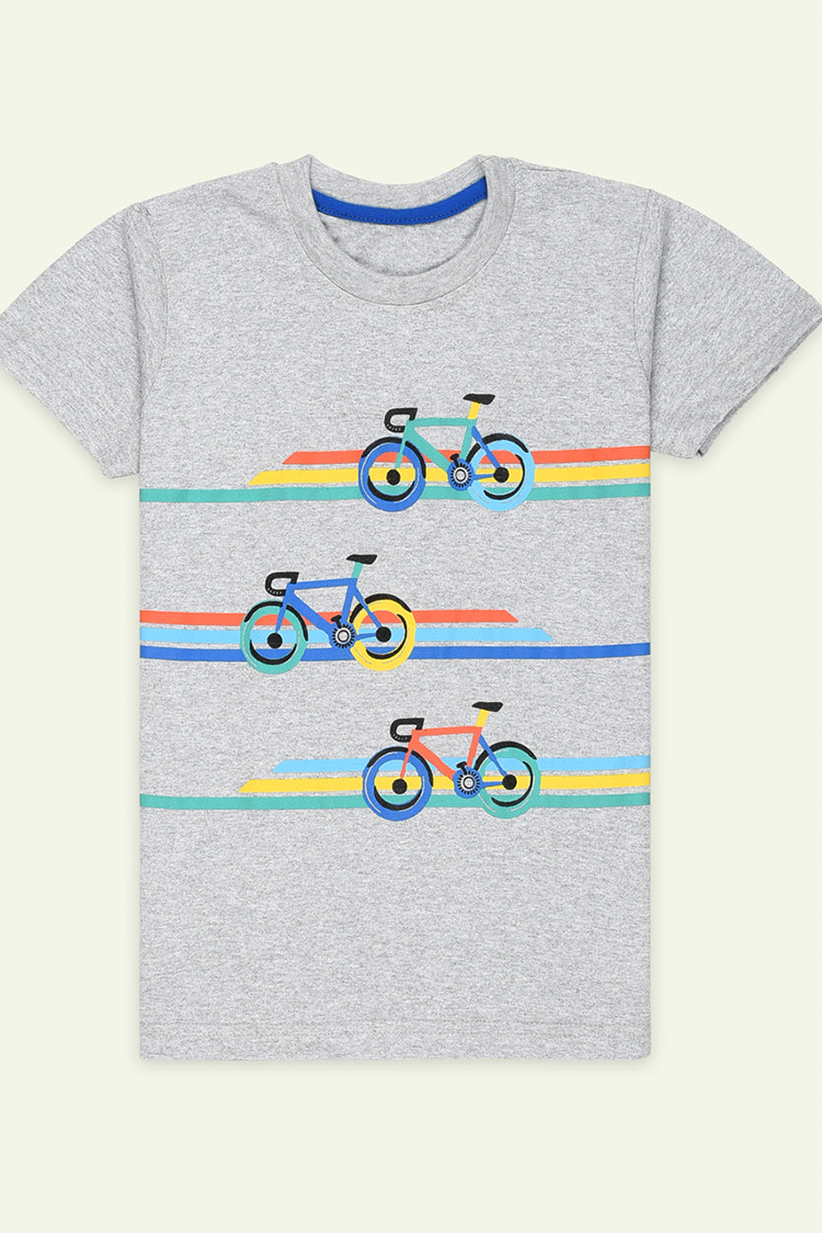 Picture of Ixample - Heather Grey Bicycle Graphic Tee - Available at Raja Sahib