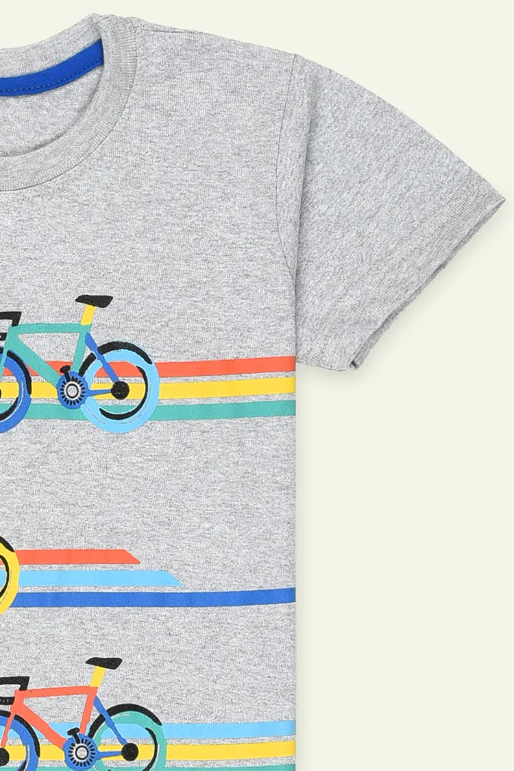 Picture of Ixample - Heather Grey Bicycle Graphic Tee - Available at Raja Sahib