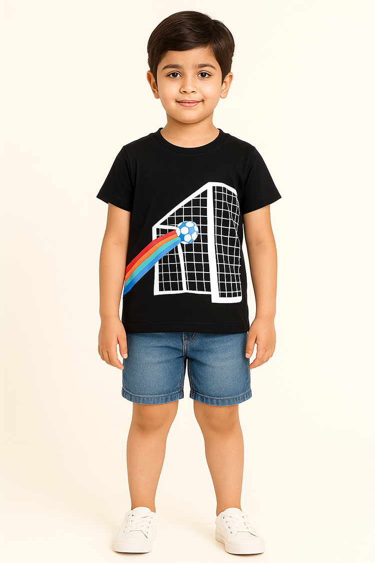 Picture of Ixample - Black Football Graphic Tshirt - Available at Raja Sahib