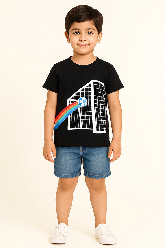Picture of Ixample - Black Football Graphic Tshirt - Available at Raja Sahib