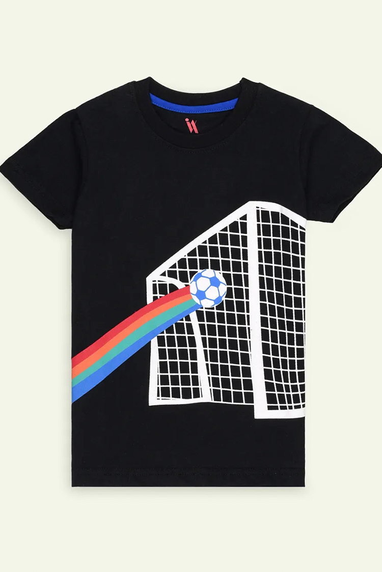 Picture of Ixample - Black Football Graphic Tshirt - Available at Raja Sahib