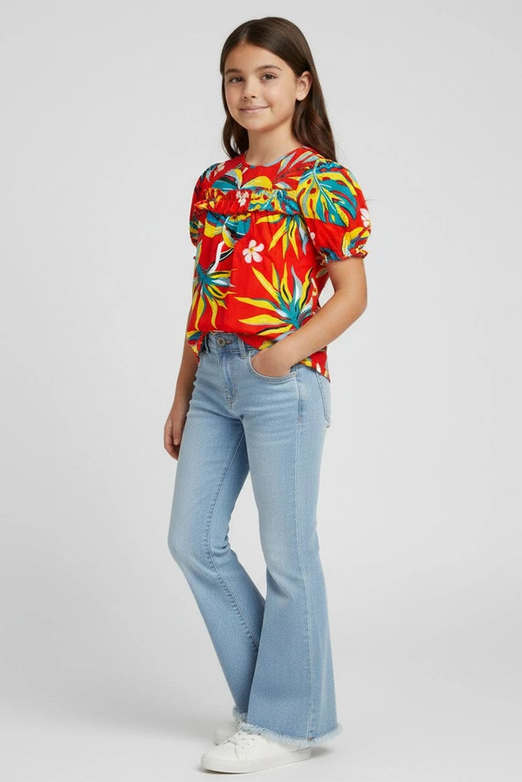 Picture of Ixample - Girls Flared Denim Jeans - Available at Raja Sahib