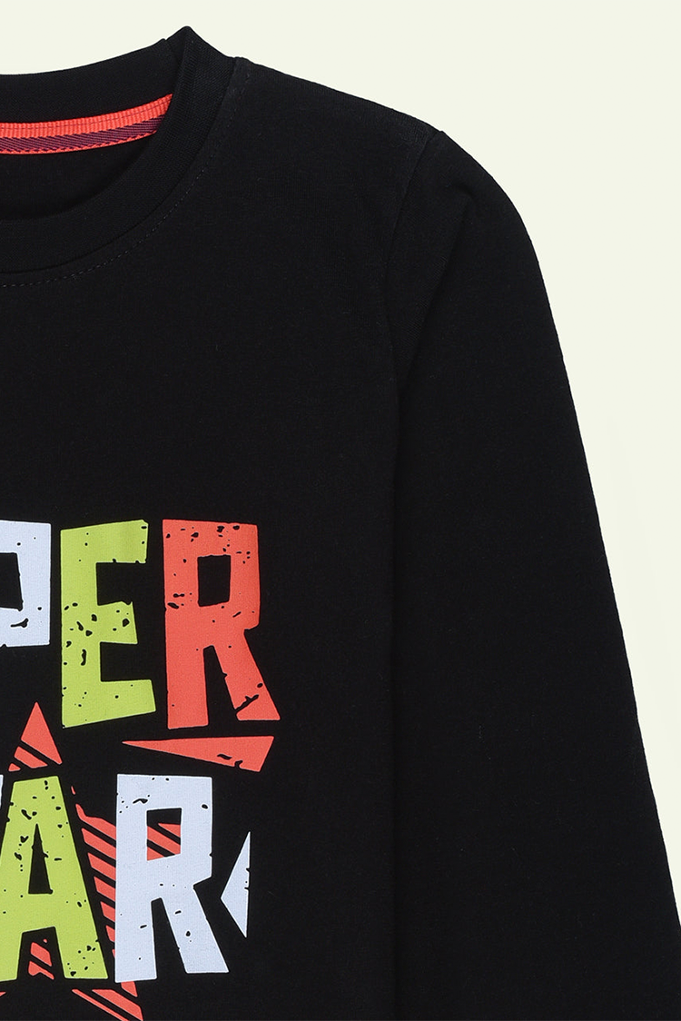 Picture of Ixample - Black SUPERSTAR Long Sleeve Tee - Available at Raja Sahib