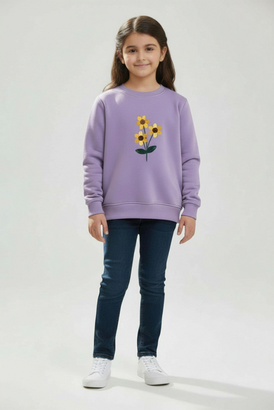 Ixample - Purple Floral Embroidered Sweatshirt