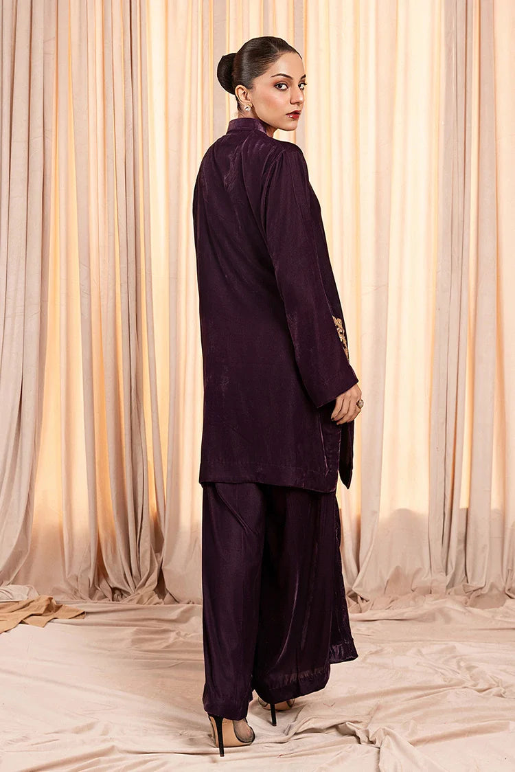 Picture of Stitch Vibes - Plum Reverie Co-ord Set - 2 Piece - JPT0879 - Available at Raja Sahib