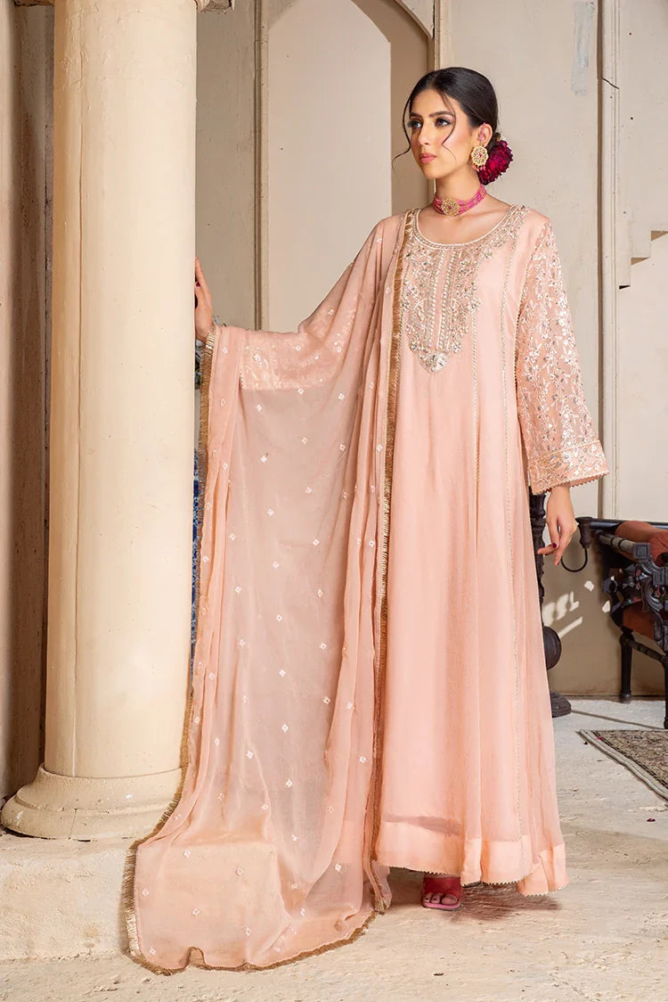 Picture of Alsiyaab - Shaadiyaan - Raani - Peach - Available at Raja Sahib