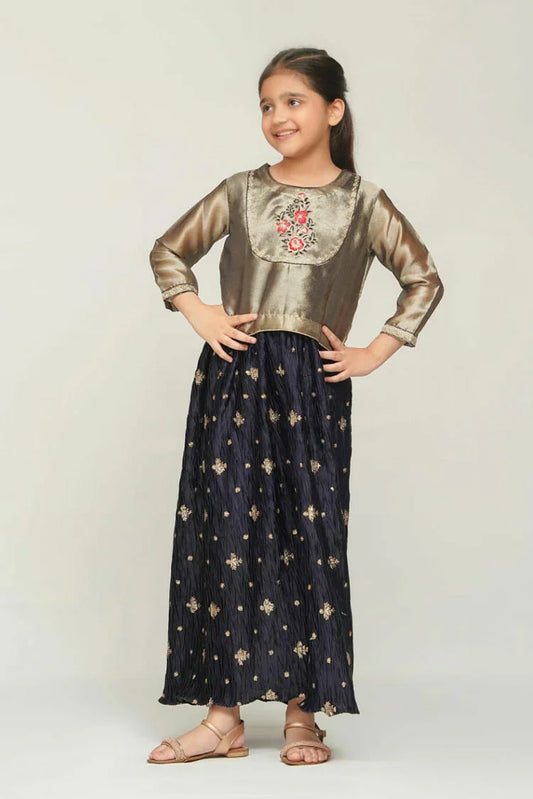 Picture of Bonitaestilo - Bloom Festive - Crushed Silk Frock - K0006 - Available at Raja Sahib