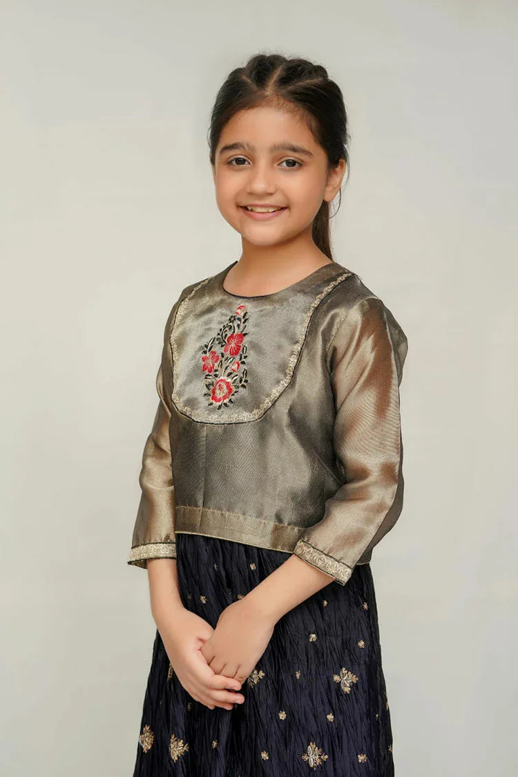 Picture of Bonitaestilo - Bloom Festive - Crushed Silk Frock - K0006 - Available at Raja Sahib