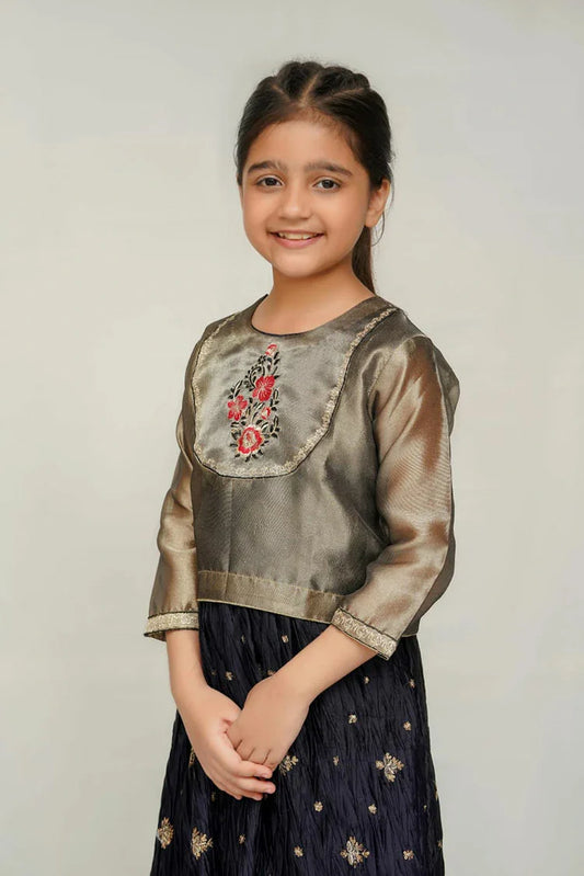 Picture of Bonitaestilo - Bloom Festive - Crushed Silk Frock - K0006 - Available at Raja Sahib