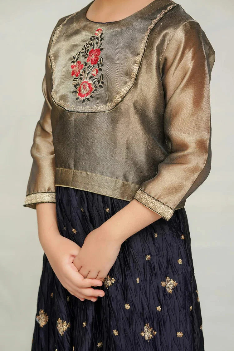 Picture of Bonitaestilo - Bloom Festive - Crushed Silk Frock - K0006 - Available at Raja Sahib