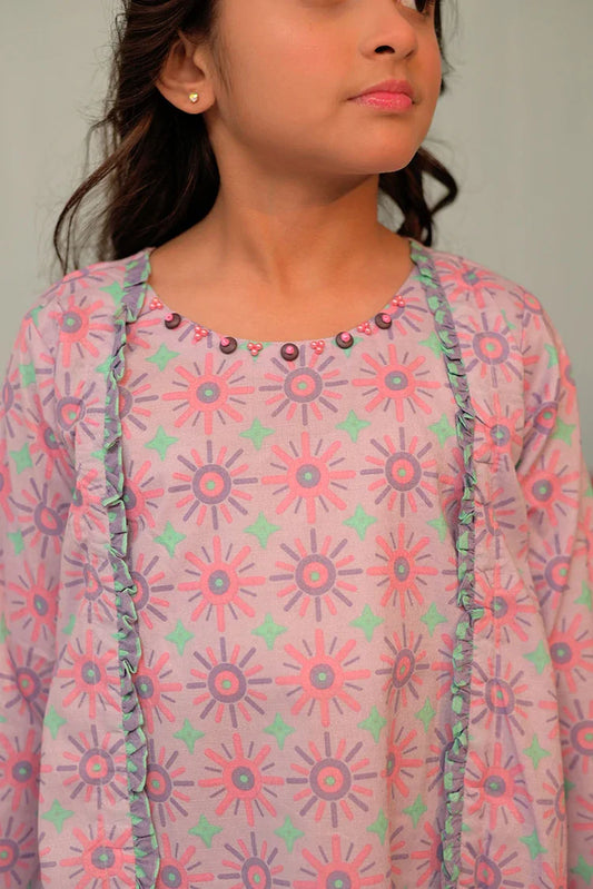 Picture of KAC-02809 | Purple & Multicolor | Casual 2 Piece Suit | Cotton Dobby Self - Available at Raja Sahib