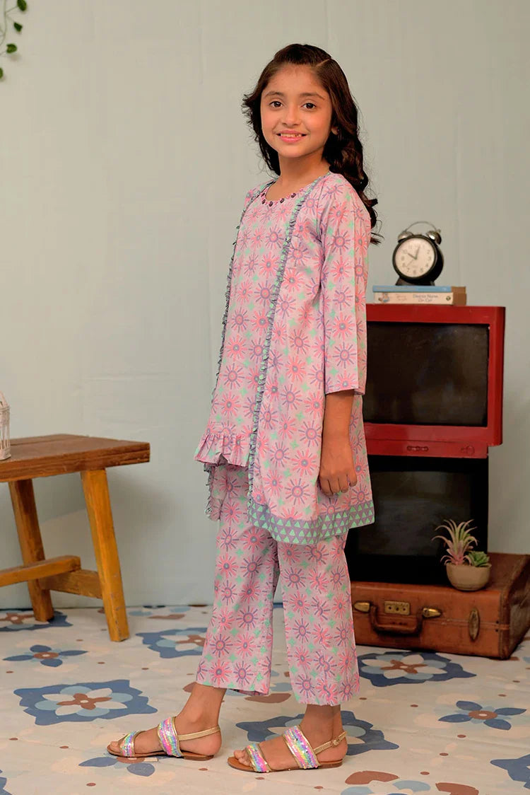 Picture of KAC-02809 | Purple & Multicolor | Casual 2 Piece Suit | Cotton Dobby Self - Available at Raja Sahib