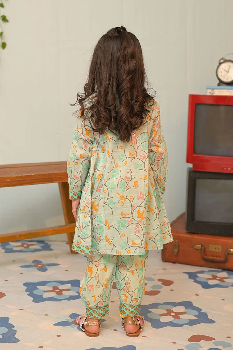 Picture of KAC-02817 | Sea Green & Muliticolor | Casual 2 Piece Suit | Cotton Dobby Print - Available at Raja Sahib