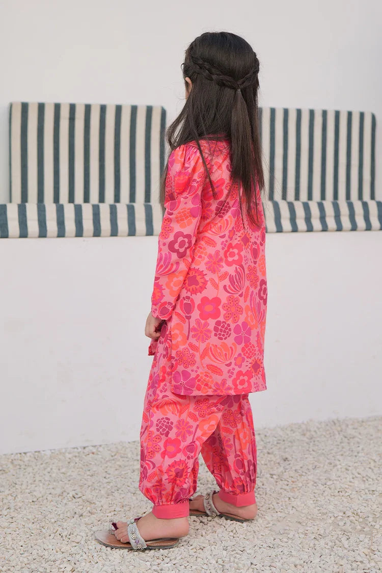 Picture of KAC-02987 | T.Pink & MultiColor | Casual 2 Piece Suit | Polyester Swiss Lawn - Available at Raja Sahib