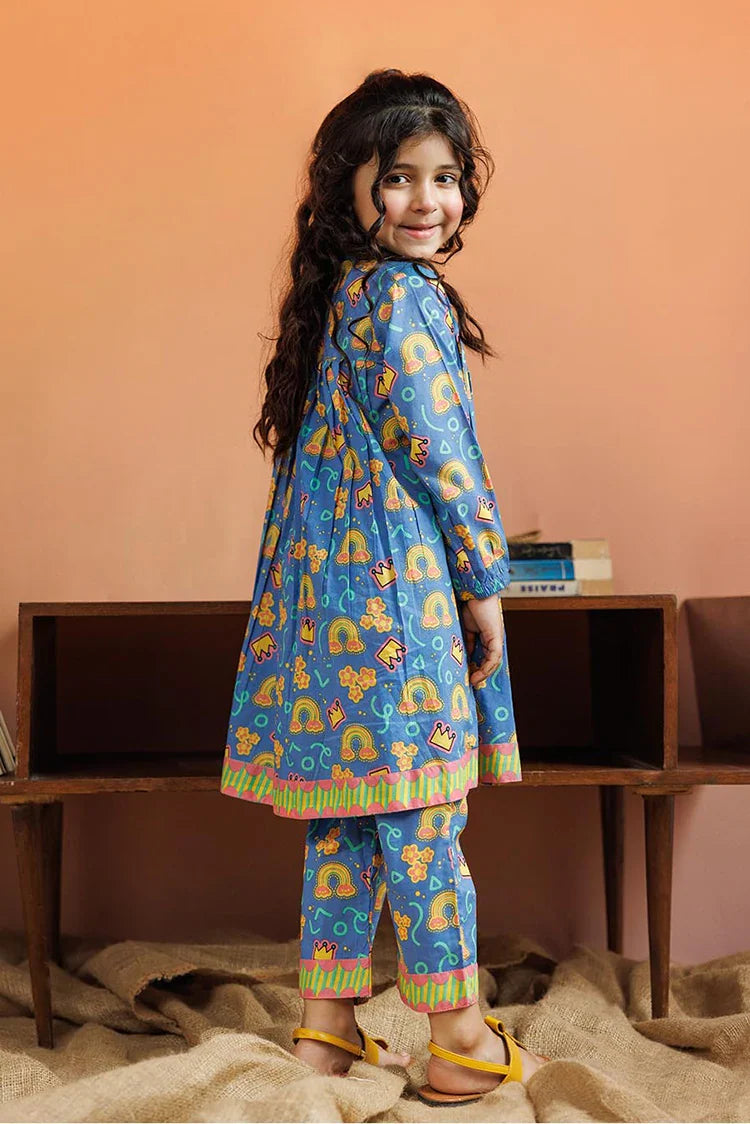 Picture of KAC-03046 | Blue & Multicolor | Casual 2 Piece Suit | Cotton Lawn Printed - Available at Raja Sahib