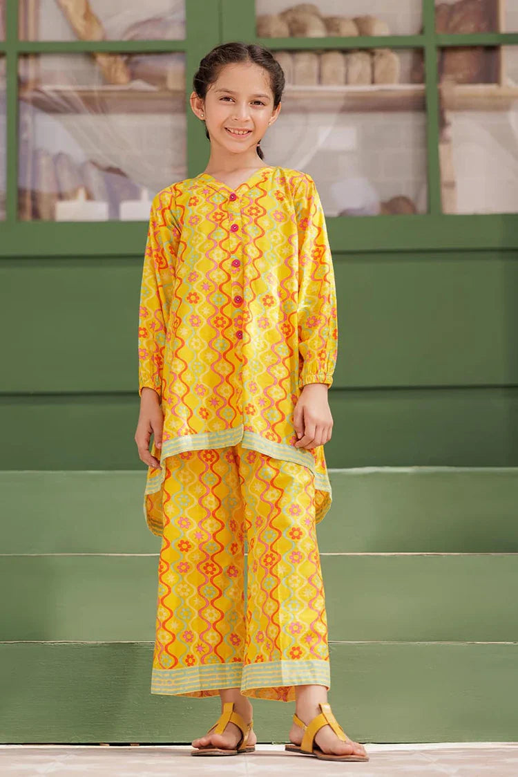 Picture of KAC-03141 | Yellow & Multicolor | Casual 2 Piece Suit | Cotton Dobby Printed - Available at Raja Sahib
