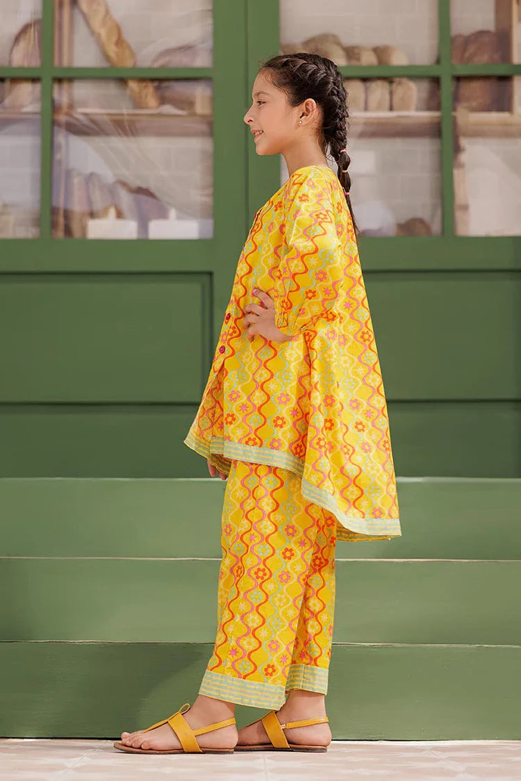 Picture of KAC-03141 | Yellow & Multicolor | Casual 2 Piece Suit | Cotton Dobby Printed - Available at Raja Sahib