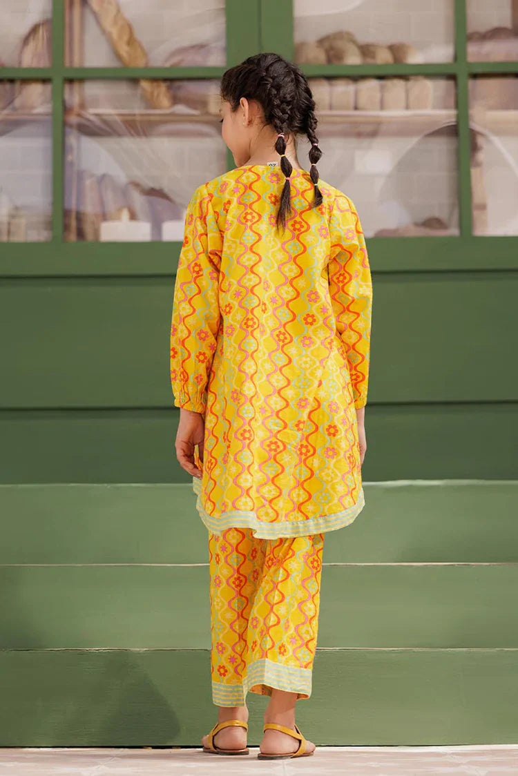 Picture of KAC-03141 | Yellow & Multicolor | Casual 2 Piece Suit | Cotton Dobby Printed - Available at Raja Sahib