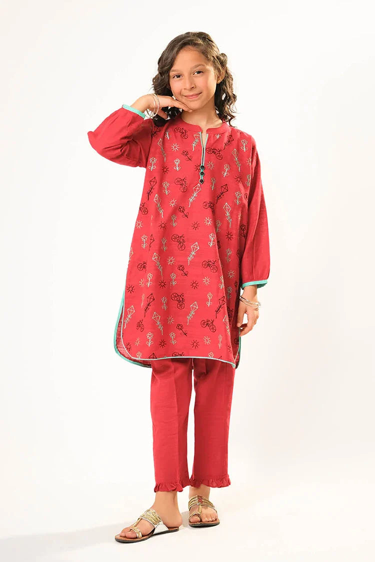 Picture of Kids winter clothes | Maroon | Casual 2 Piece Suit | Cotton Khaddar Dyed | KAC-03174 - Available at Raja Sahib