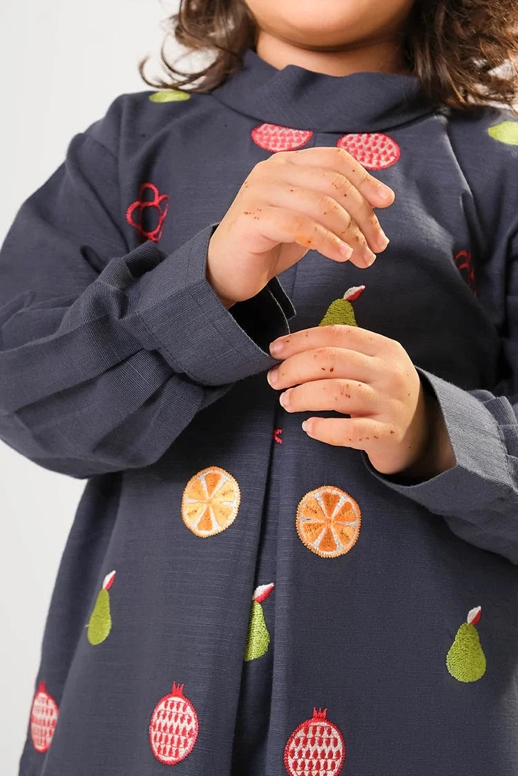 Picture of Kids winter clothes | N.Blue | Casual 2 Piece Suit | Cotton Khaddar Dyed | KAC-03175 - Available at Raja Sahib