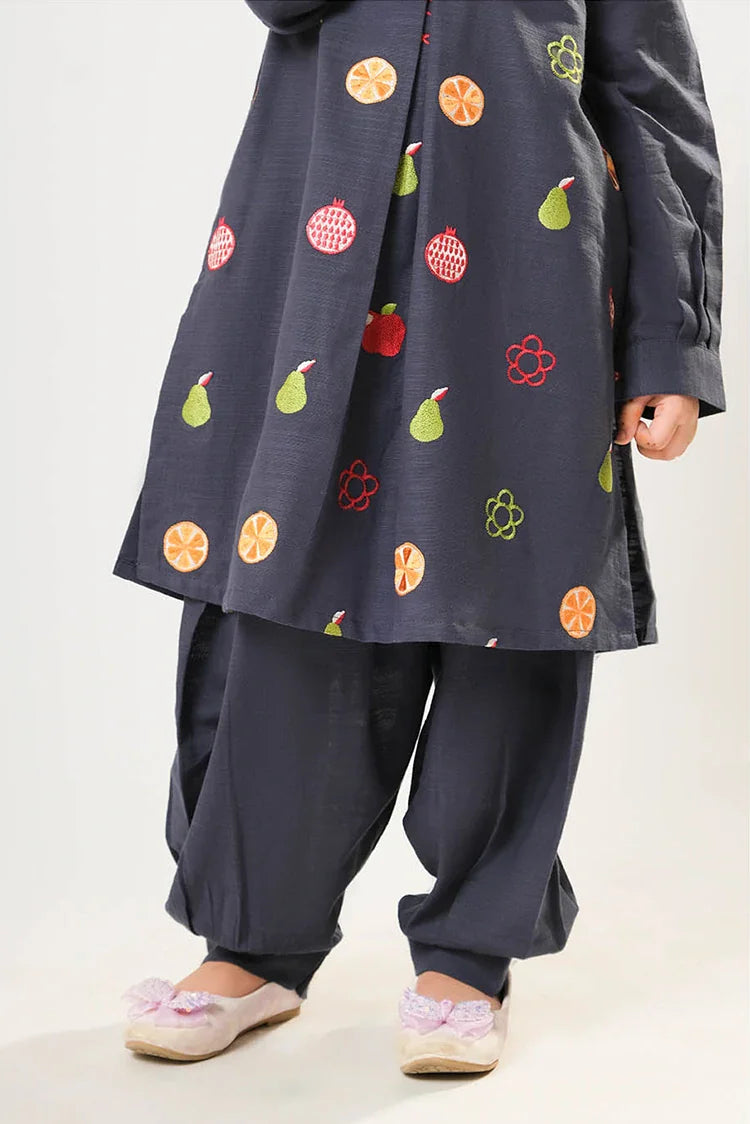 Picture of Kids winter clothes | N.Blue | Casual 2 Piece Suit | Cotton Khaddar Dyed | KAC-03175 - Available at Raja Sahib