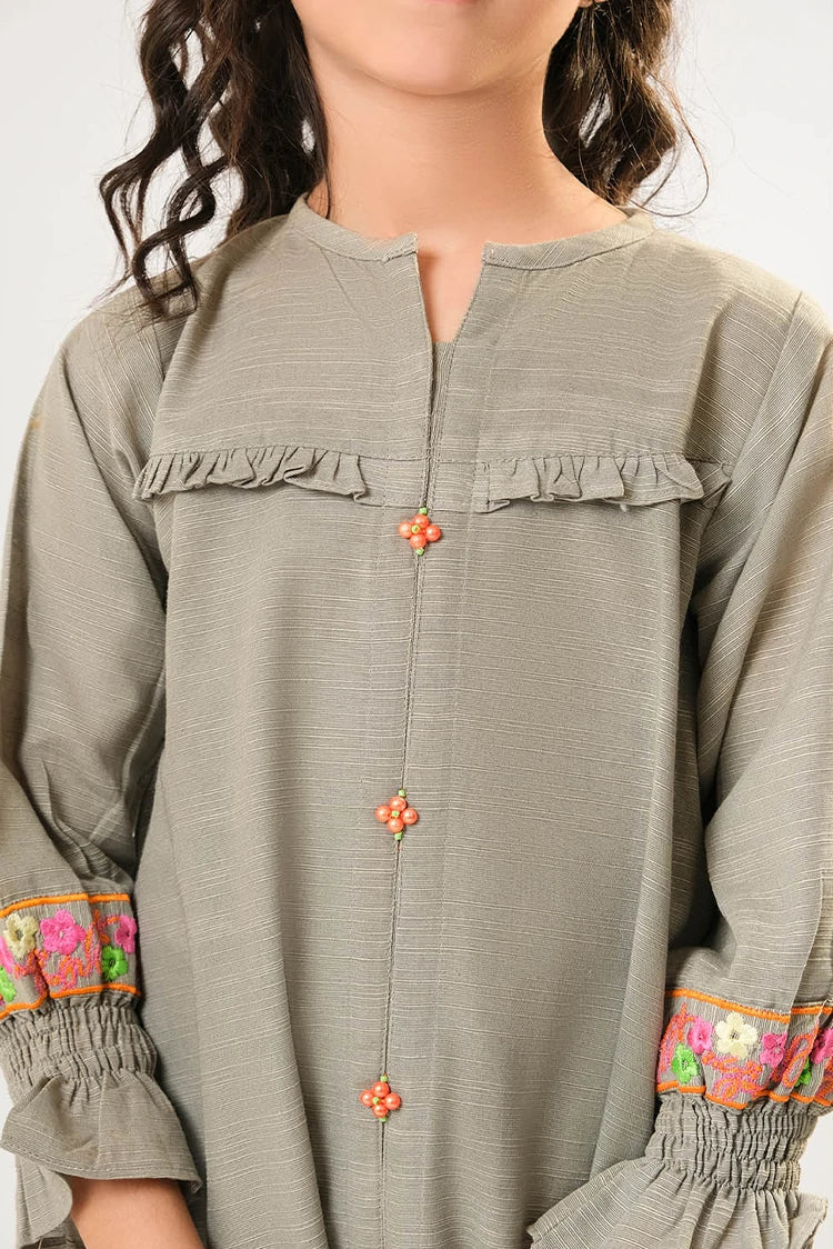 Picture of Kids winter clothes | Grey | Casual 2 Piece Suit | Cotton Khaddar Dyed | KAC-03181 - Available at Raja Sahib