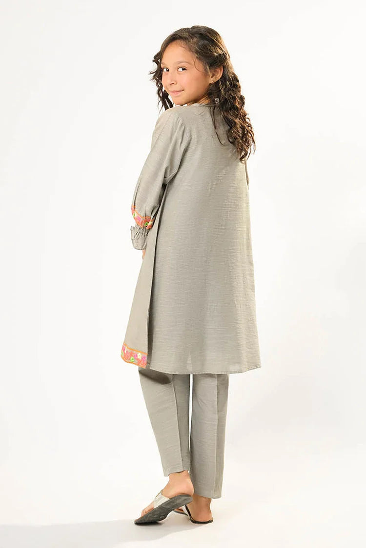 Picture of Kids winter clothes | Grey | Casual 2 Piece Suit | Cotton Khaddar Dyed | KAC-03181 - Available at Raja Sahib
