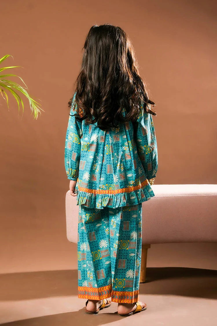 Picture of KAC-03337 | Sea Green & Multicolor | Casual 2 Piece Suit | Cotton Lawn Printed - Available at Raja Sahib