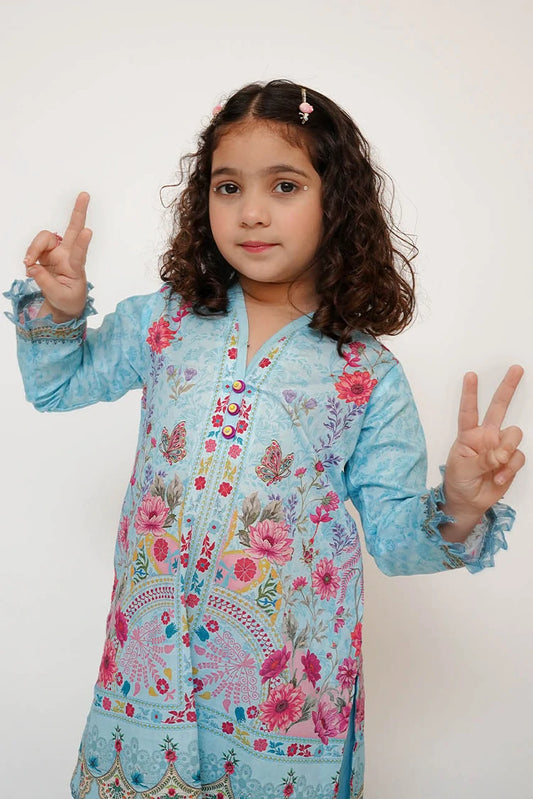 Picture of Senorita - Kids Casual Dress - Casual 2 Piece Suit - Cotton Lawn Digital Print - KAC-03473 - Available at Raja Sahib