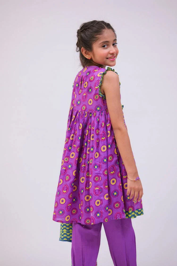 Picture of Senorita - KAD-02746 - Purple & Multicolor - Casual 3 Piece Suit - Cotton Lawn Printed - Available at Raja Sahib